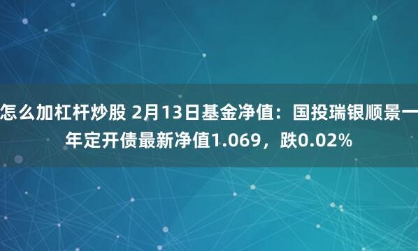 怎么加杠杆炒股 2月13日基金净值：国投瑞银顺景一年定开债最新净值1.069，跌0.02%