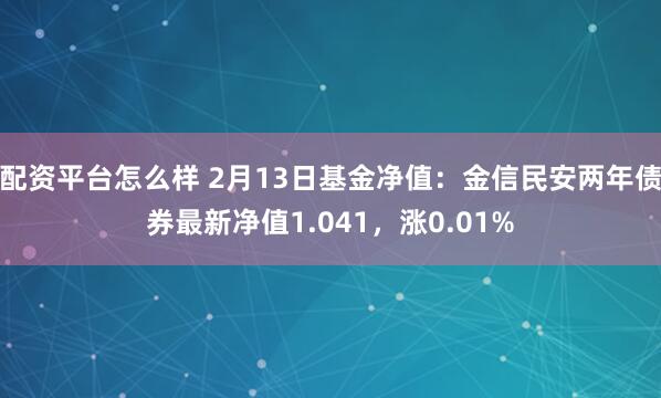 配资平台怎么样 2月13日基金净值：金信民安两年债券最新净值1.041，涨0.01%