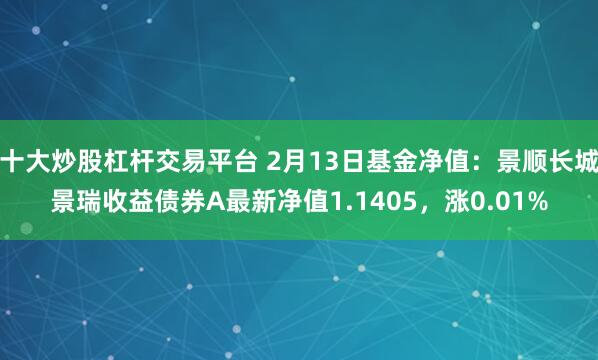 十大炒股杠杆交易平台 2月13日基金净值：景顺长城景瑞收益债券A最新净值1.1405，涨0.01%