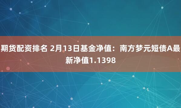 期货配资排名 2月13日基金净值：南方梦元短债A最新净值1.1398