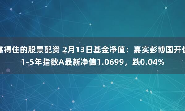 靠得住的股票配资 2月13日基金净值：嘉实彭博国开债1-5年指数A最新净值1.0699，跌0.04%