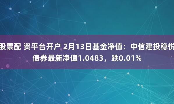 股票配 资平台开户 2月13日基金净值：中信建投稳悦债券最新净值1.0483，跌0.01%